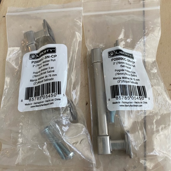 Drawer poles, drawer hardware set of 2 by Liberty, Weber satin nickel finish - Picture 3 of 13